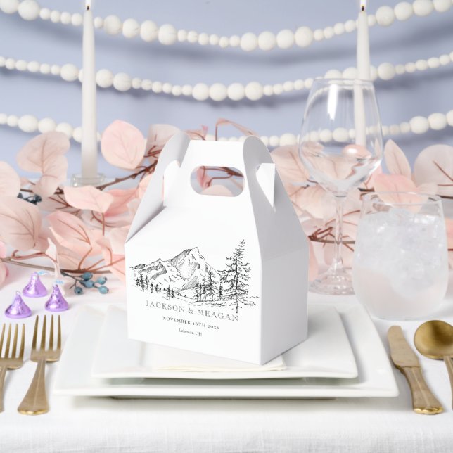 Rustic Mountain Woodland Wedding Favour Box (Wedding)