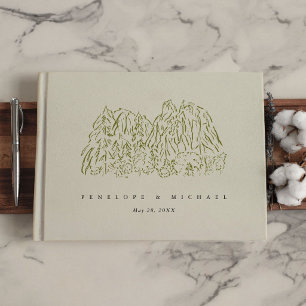 Rustic Mountain Yosemite National Park Art Wedding Guest Book