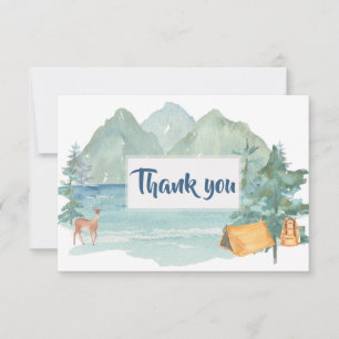 Rustic Mountains Adventure Couples Baby Shower Thank You Card