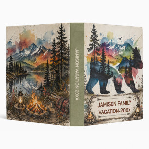 Rustic Mountains Bear Family Vacation Binder