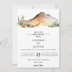 Rustic Mountains   Desert Wedding Invitation