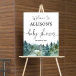 Rustic mountains forest baby shower welcome sign<br><div class="desc">For more advanced customization of this design,  simply select the "Customize It" button above!</div>