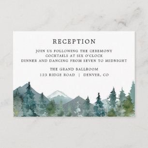 Rustic mountains forest trees reception enclosure card