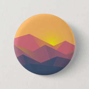 Rustic Mountains Geometric Minimalist 2 Inch Round Button