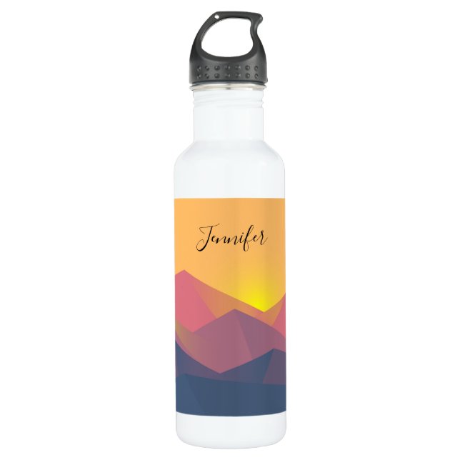 Rustic Mountains Geometric Minimalist 710 Ml Water Bottle (Front)