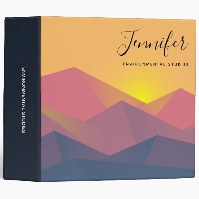 Rustic Mountains Geometric Minimalist Binder (Front/Spine)