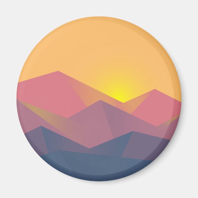 Rustic Mountains Geometric Minimalist Magnet (Front)