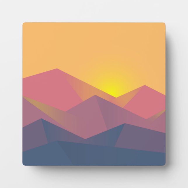 Rustic Mountains Geometric Minimalist Plaque (Front)