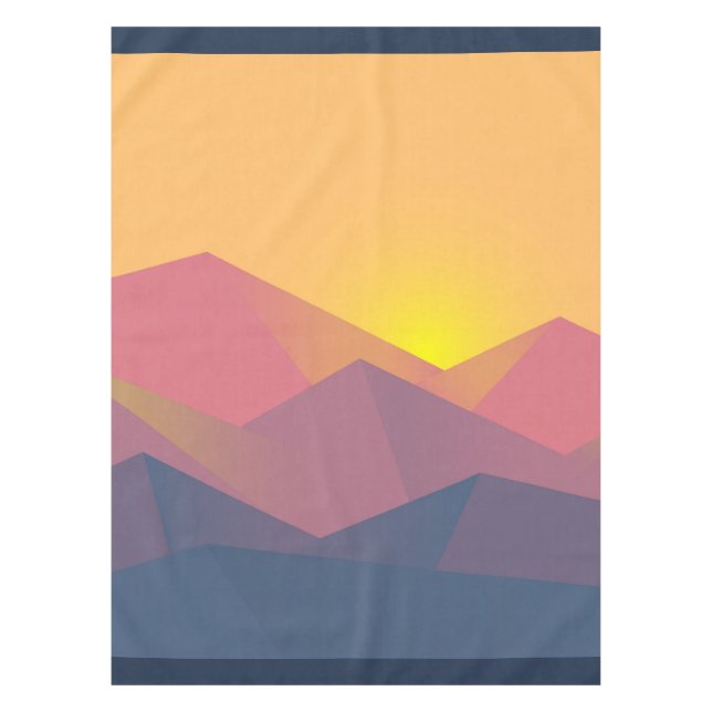 Rustic Mountains Geometric Minimalist Tablecloth (Front)