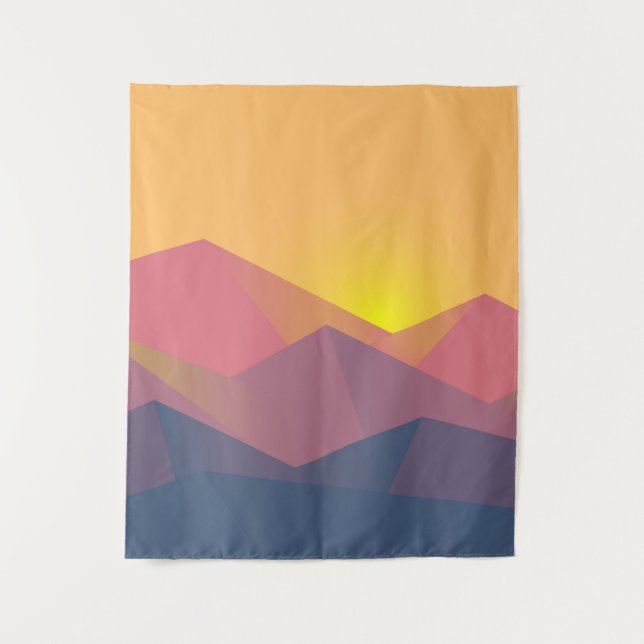 Rustic Mountains Geometric Minimalist Tapestry (Front)
