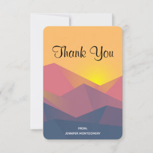 Rustic Mountains Geometric Minimalist Thank You Card