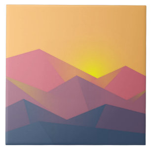 Rustic Mountains Geometric Minimalist Tile