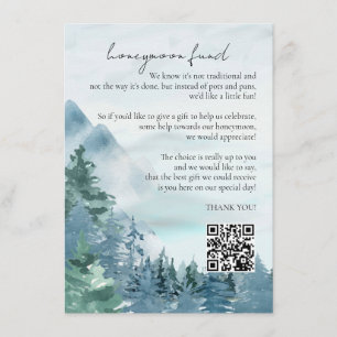 Rustic Mountains Honeymoon Fund Dusty Blue  Enclosure Card