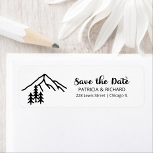Rustic Mountains Mariage Enregistrer La Date Étiqu