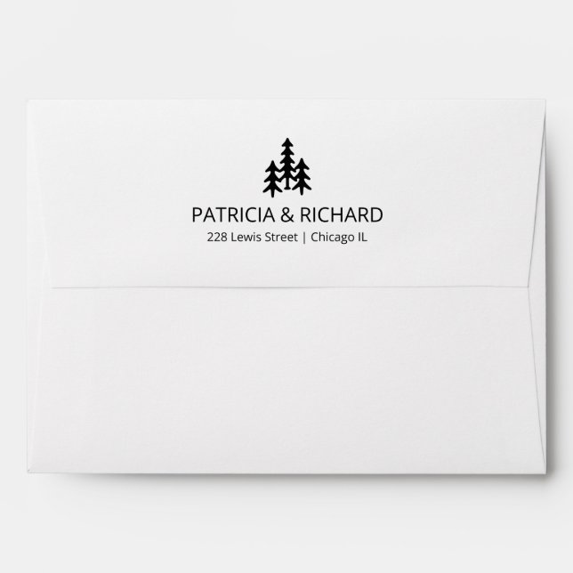 Rustic Mountains Outdoor Forest Wedding Invitation Envelope (Back (Top Flap))