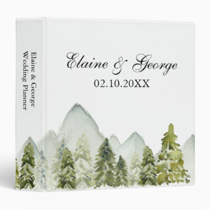 Rustic Mountains Pine Winter Wedding Planner Binder