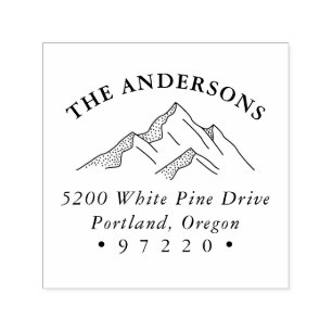 Rustic Mountains Return Address Self-inking Stamp
