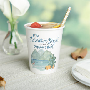 Rustic Mountains Watercolor Adventure Baby Shower  Paper Cups