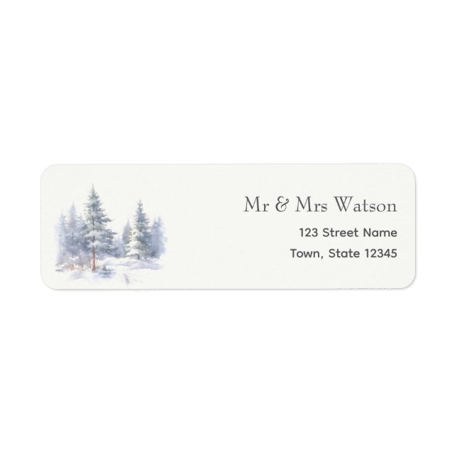 Rustic Mountains Winter Wedding Adresse de retour (Devant)