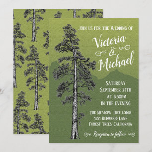 Rustic Mountatin Wedding in the woods Invitation