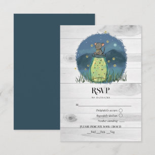 Rustic Mouse Firefly Mason Jar RSVP Card