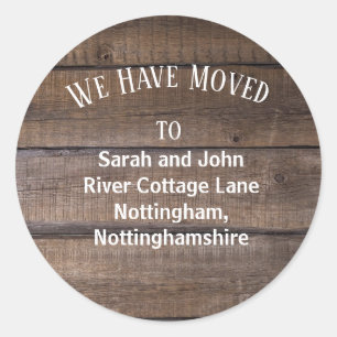 Rustic Moving Announcement Stickers