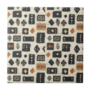 Rustic Mudcloth Geometric Pattern (2) Tile