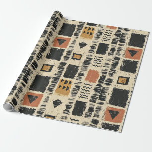 Rustic Mudcloth Geometric Pattern (3) Wrapping Paper