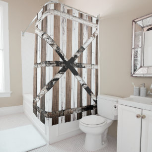 Rustic Multi Wood White & Brown Barn Door