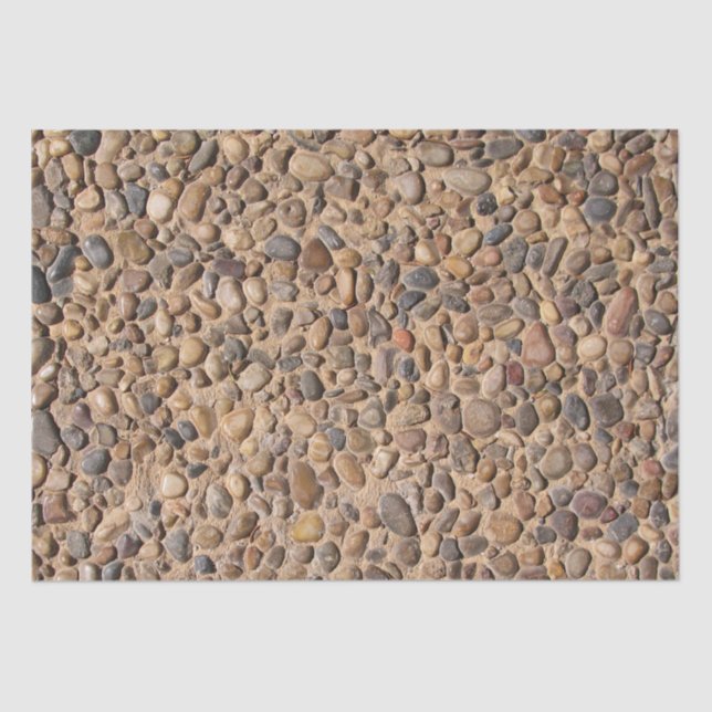 Rustic Multicolored Pebble Stones Photo Tissue Paper (Front)