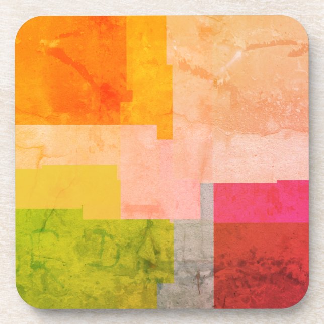 Rustic Multicolored Stripes   Coaster (Front)