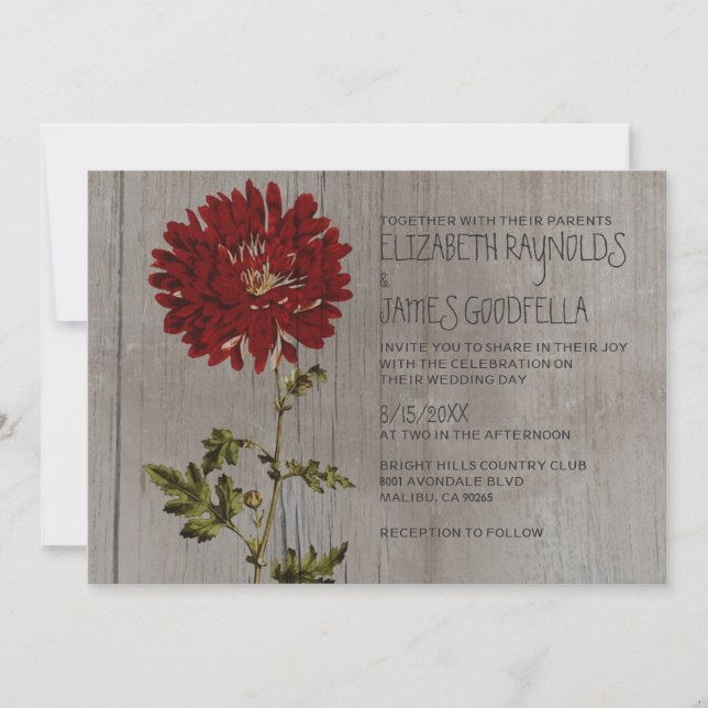 Rustic Mums Wedding Invitations (Front)