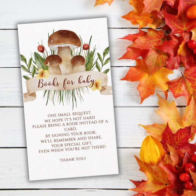 Rustic Mushroom Autumn Books For Baby Card (Creator Uploaded)