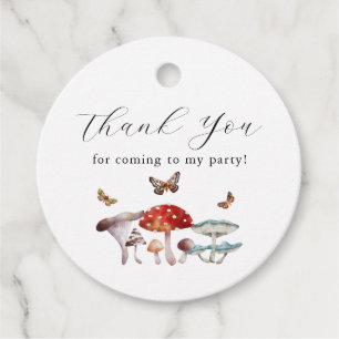 Rustic Mushroom Birthday Favour Tags