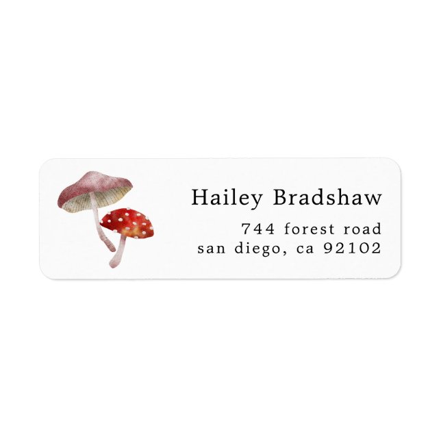 Rustic Mushroom Return Address Label (Front)