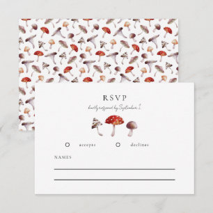 Rustic Mushroom Wedding RSVP Card