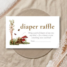 Rustic Mushroom Woodland Baby Shower Diaper Raffle