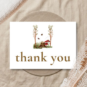 Rustic Mushroom Woodland Baby Shower Thank You Card