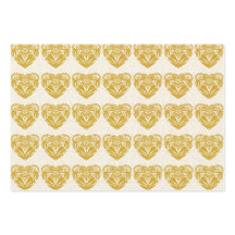 Rustic Mustard Gold Decorative Heart Pattern