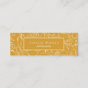 Rustic Mustard Yellow Simply Floral Mini Business Card