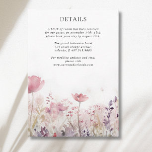 Rustic Muted Winter Wildflower Meadow Details Enclosure Card