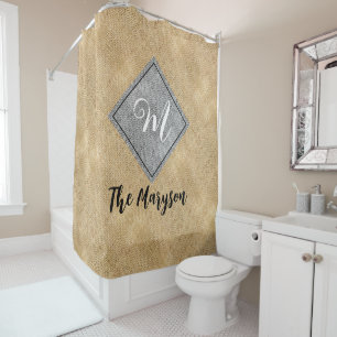 Rustic Name Initial, Personalized Monogram Burlap