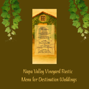 Rustic Napa Valley Vineyard Golden Wedding Dinner  Program