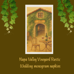 Rustic Napa Valley Vineyard Golden Wedding  Napkin