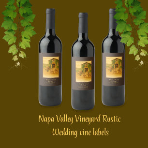 Rustic Napa Valley Vineyard Wedding  Wine Label
