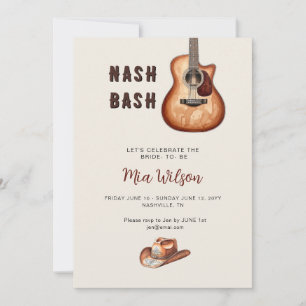 Rustic Nash Bash Bachelorette Weekend  Invitation
