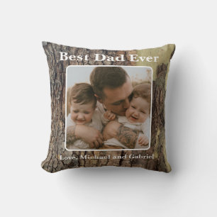 Rustic natural distressed tree bark forest trees  throw pillow