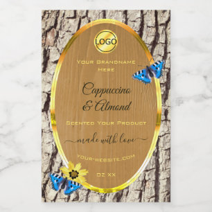 Rustic Natural Tree Bark Grain Product Labels Logo