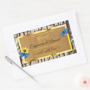 Rustic Natural Tree Bark Wood Grain Product Labels