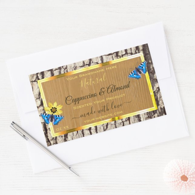 Rustic Natural Tree Bark Wood Grain Product Labels (Envelope)